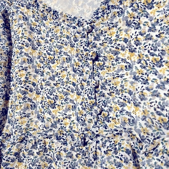 Bohme floral chiffon tiered boho dress sz L fully lined - Picture 12 of 15